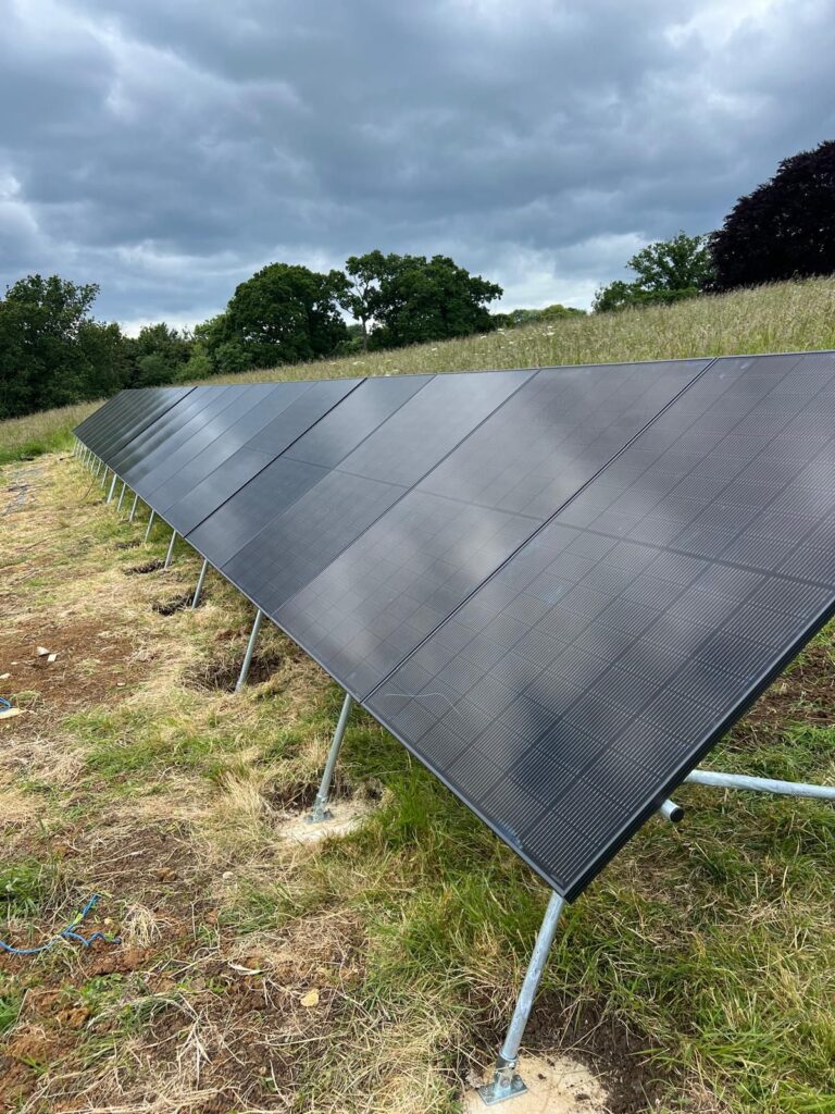 Solar array in field